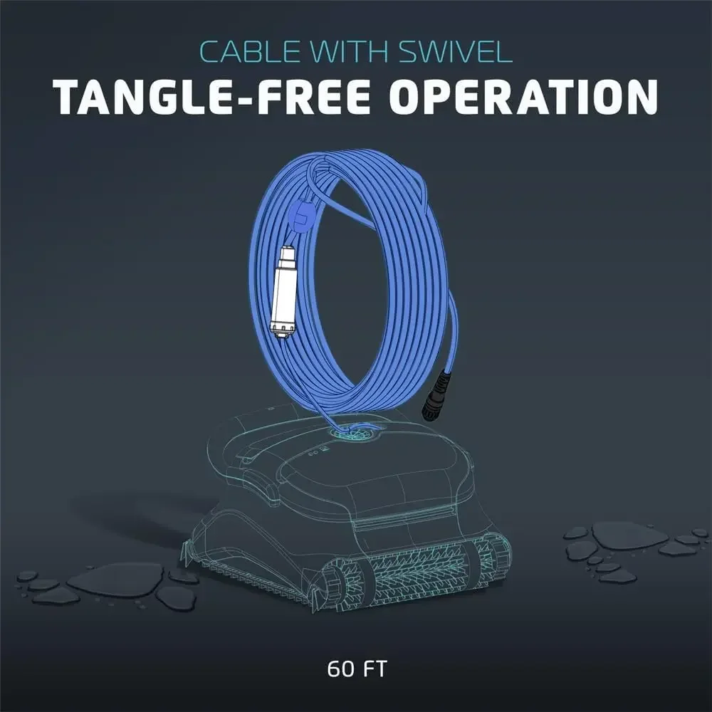 Original-Ersatzteil – langlebiges blaues 60-FT-Kabel mit Drehgelenk für verwicklungsfreien Betrieb