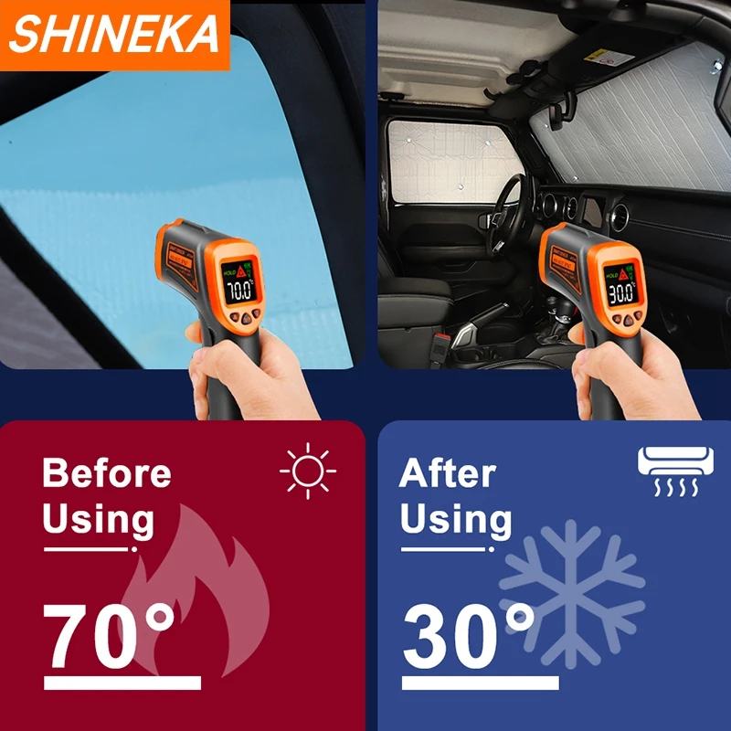 SHINEKA Car Front Rear Windshield Window Sunshade Protective Cover Heat Insulation Kit For Jeep Wrangler JL 2/4 Door 2018 Up