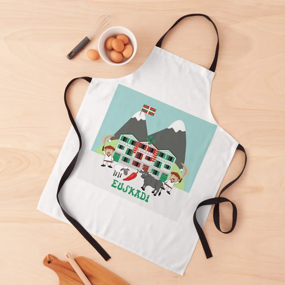 Euskadi Apron Kitchen on the wall with personal logo for women halloween Apron