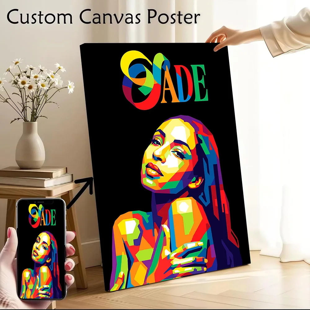 Sade Adu Pop Art Portrait Poster Customizable Printed Canvas Painting for Pictures Wall Art Wand Deko Modern Home Decoration