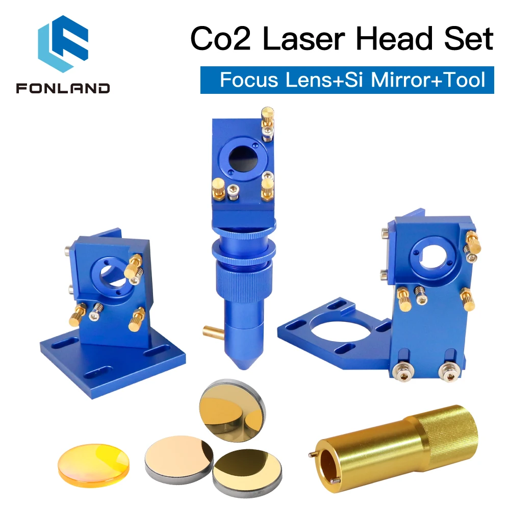 

Fonland K Series CO2 Laser Head Set D12/20 Laser Head Lens Dia.12/20mm Si Mirror D20 for K40 Laser Engraving Cutting Machine