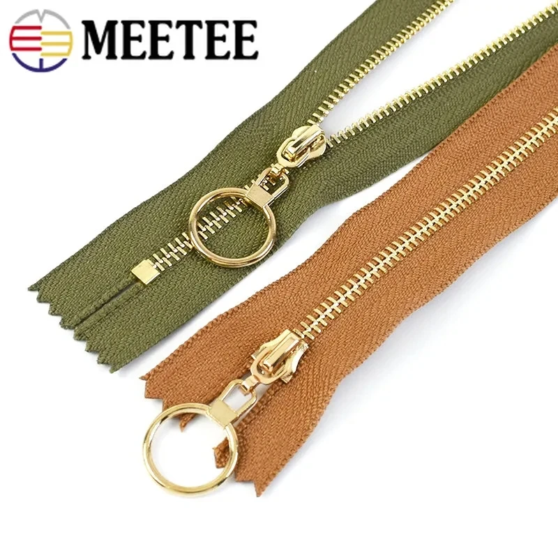 3Pcs Meetee 3# 15-70cm Metal Zippers Gold/Sliver Teeth Star Heads Zip DIY Bags Garment Repair Kit Sewing Replacement Accessories