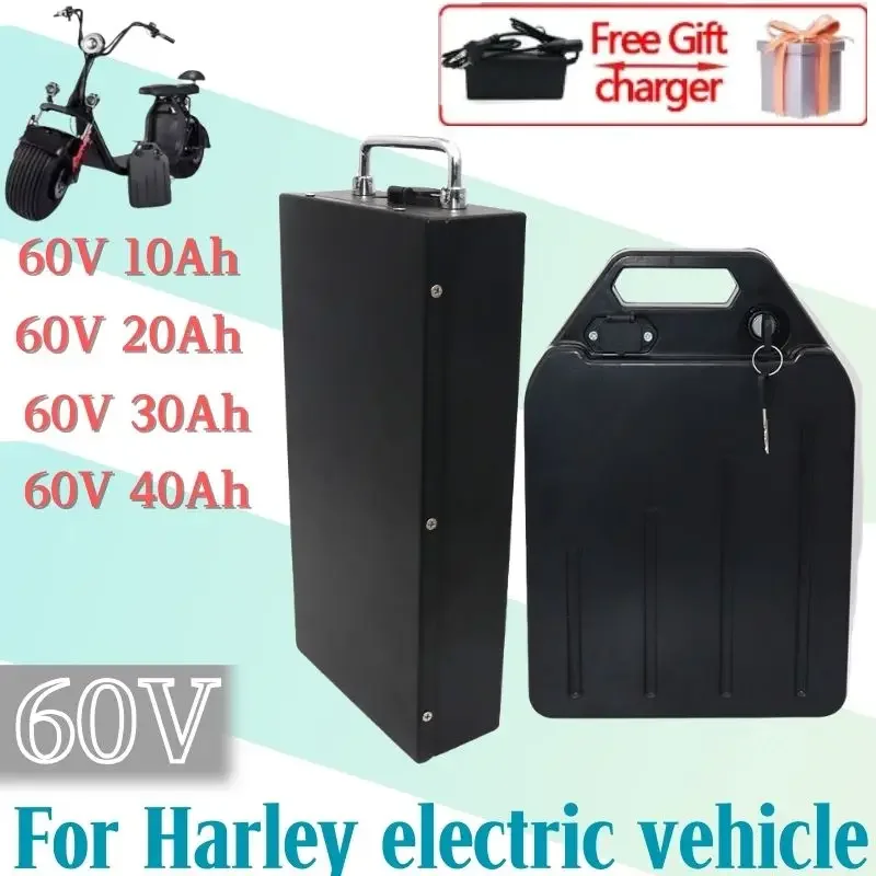 

Electric motorcycle 60V 10Ah 20Ah 30Ah 40Ah 2000W scooter elettrico Citycoco pieghevole a due ruote di Harley Free gift charger