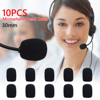 10Pcs Black Mic Protector Replacement Headset Foam Covers Windscreen Windshield Sponge Covers Microphone Cover for Meeting Mic
