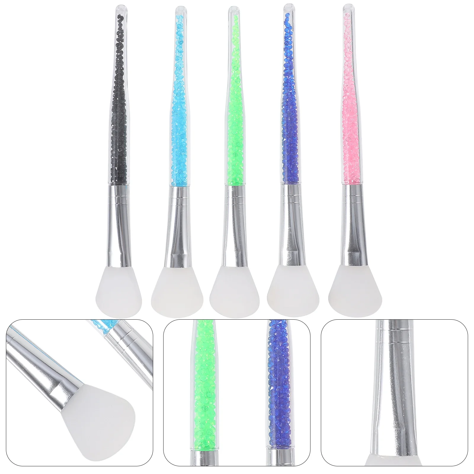 5 قطع من فرشاة قناع الوجه المصنوعة من السيليكون على شكل مروحة للبشرة الحساسة وغير لاصقة ومقاومة للحرارة وخفيفة الوزن ومحمولة