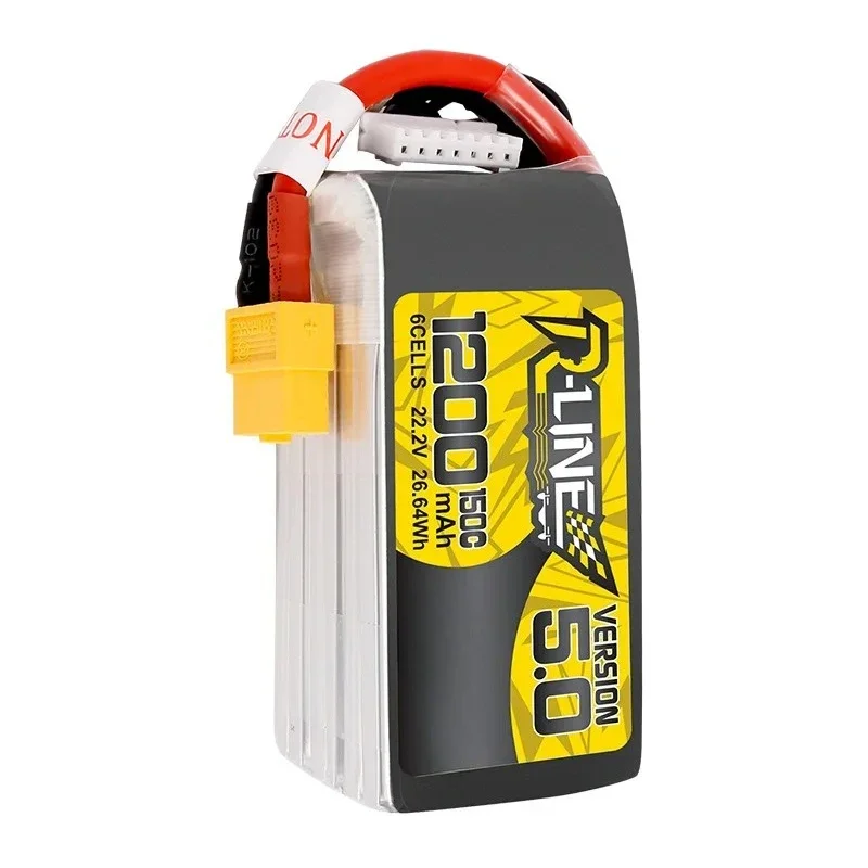 22.2V 1200mAh/1400mAh For RC Helicopter Quadcopter FPV Racing Drone Parts 6s Battery TATTU R-LINE 5.0 150C LiPo Battery