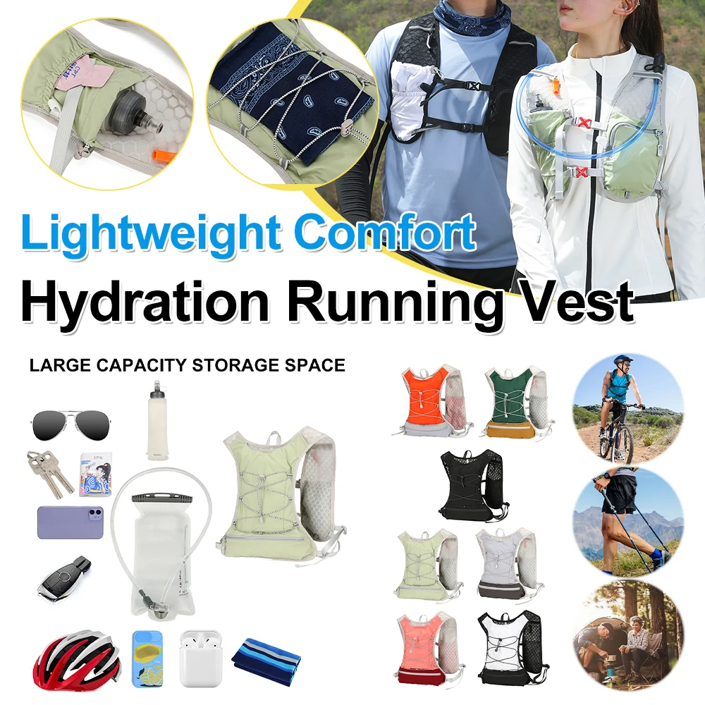 

Рюкзак для альпинизма и гидратации, многофункциональный сверхлегкий рюкзак для хранения, дышащая сумка для пешего туризма и велоспорта, спортивный жилет для бега, сумка