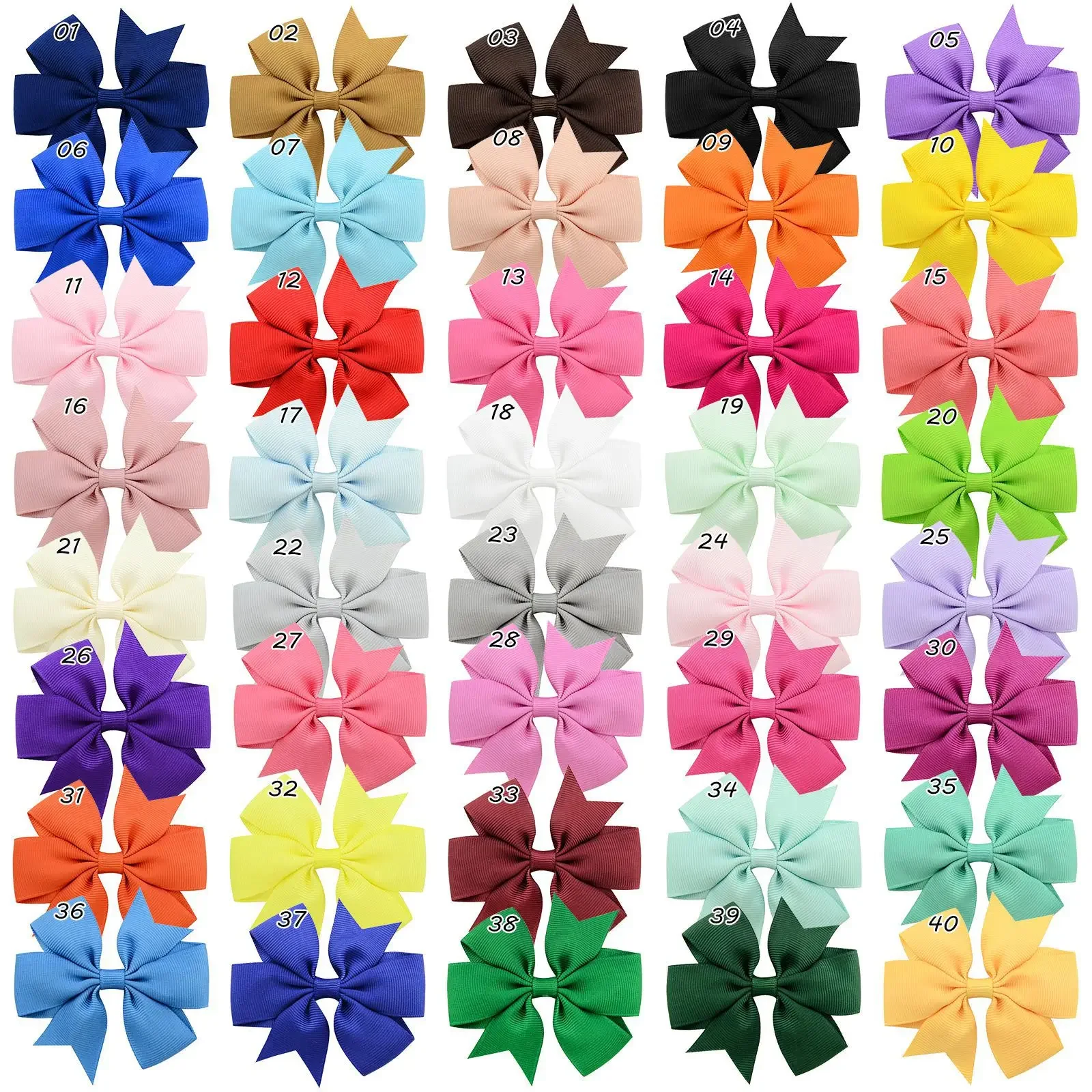 53 Colors Solid Grosgrain Ribbon Bows Clips Hairpin Girl's Hair Bows Boutique Hair Clip Headware Kids Hair Accessories