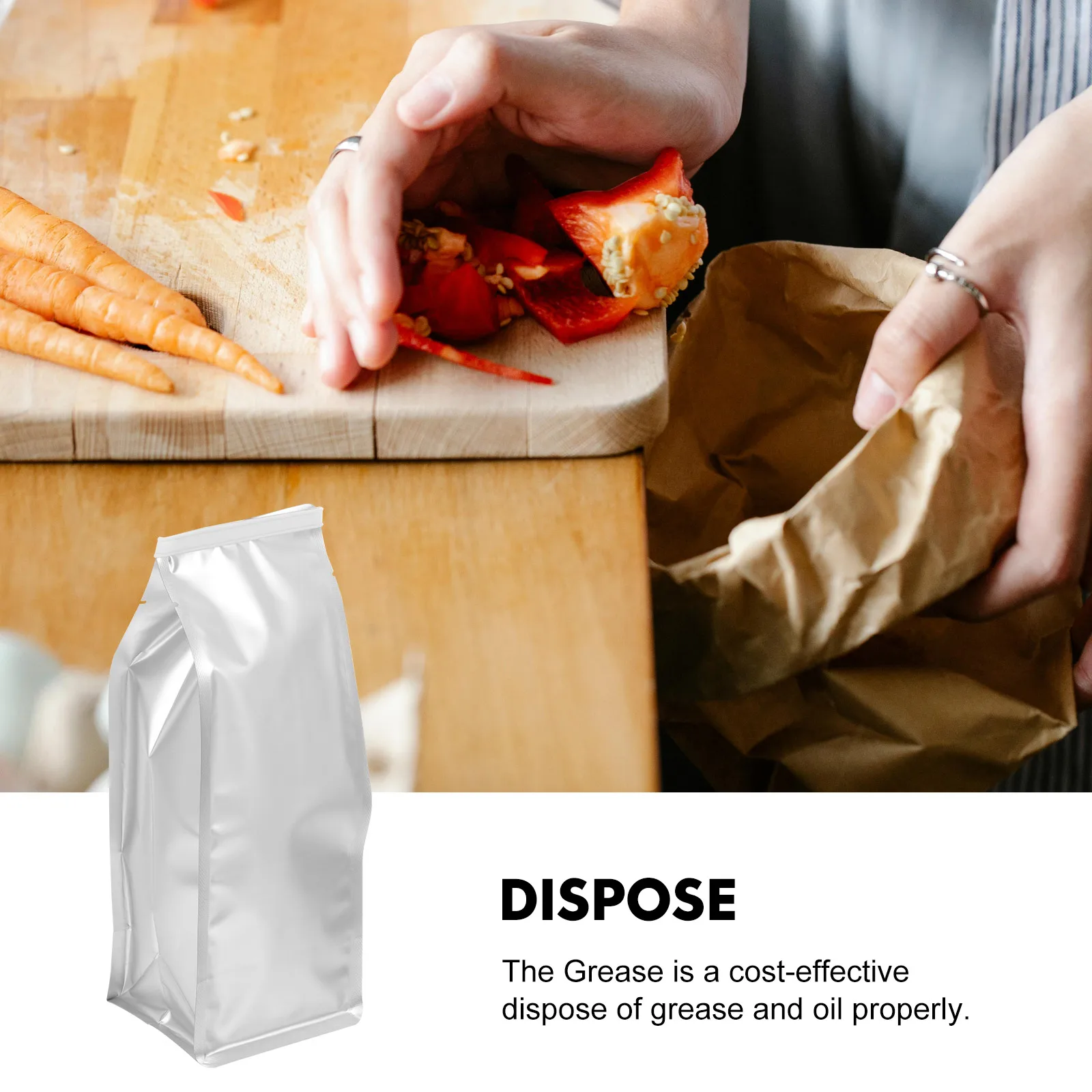 

10 Pcs Grease Storage Bag Portable Kitchen Oil Containers Disposable Multi function Aluminum Foil Bags Household Fat Collectors