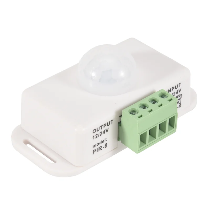 Rilevatore sensore di movimento a infrarossi ABKI-PIR, interruttore sensore di movimento con luce di striscia DC 12V-24V, per armadio, scale, cucina