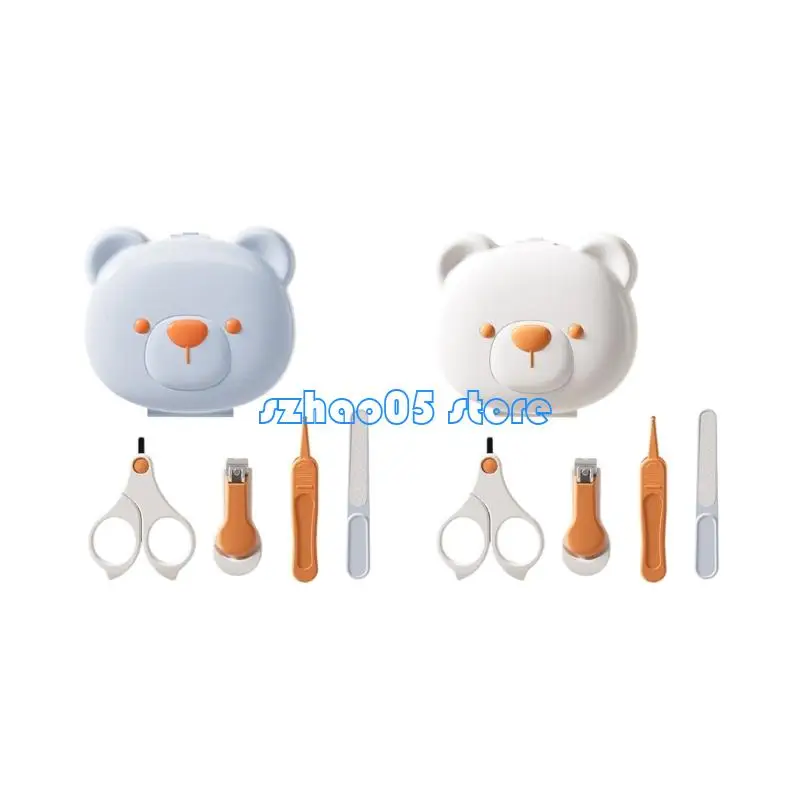 

85LE Newborns Care Tool Baby Friendly Nails Clippers & Scissors with Nails File & Tweezer and Storage Box for Infants