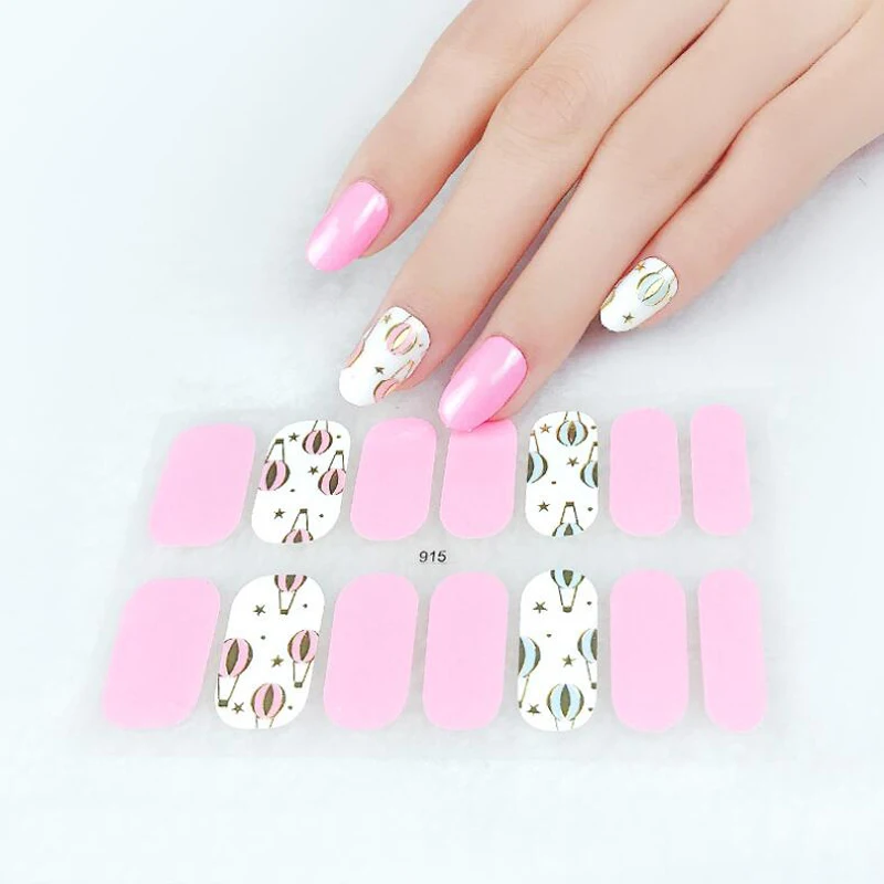 3D Drill Gel Nail Sticker Waterproof Nail Polish Film Wraps Full Cover Adhesive Nail Decals Manicure Decor Nail Art Accessories