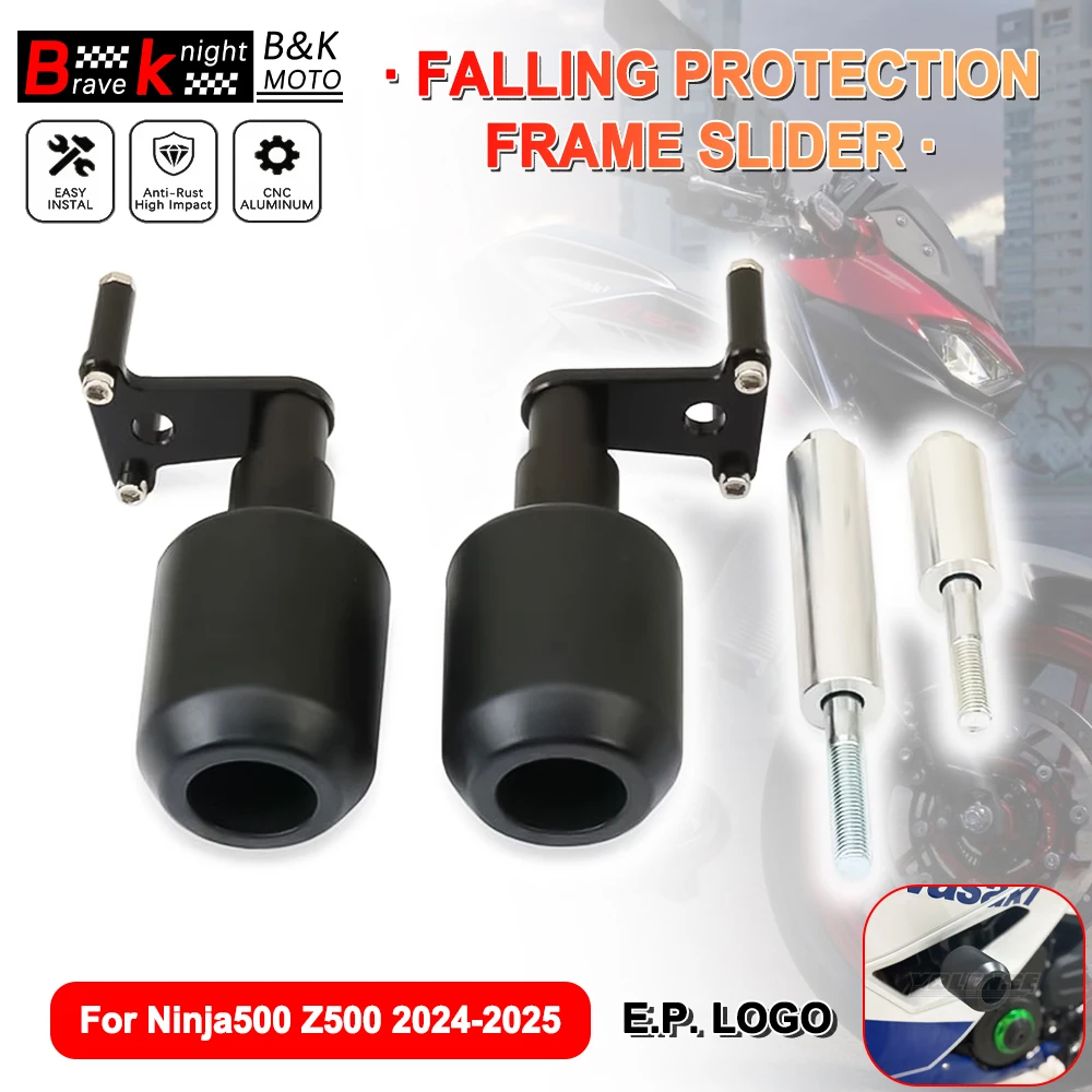 

For NINJA500 Z500 2024 2025 Motorcycle Falling Protection Frame Slider Fairing Guard Crash Pad Protector for ninja500/z500 2025