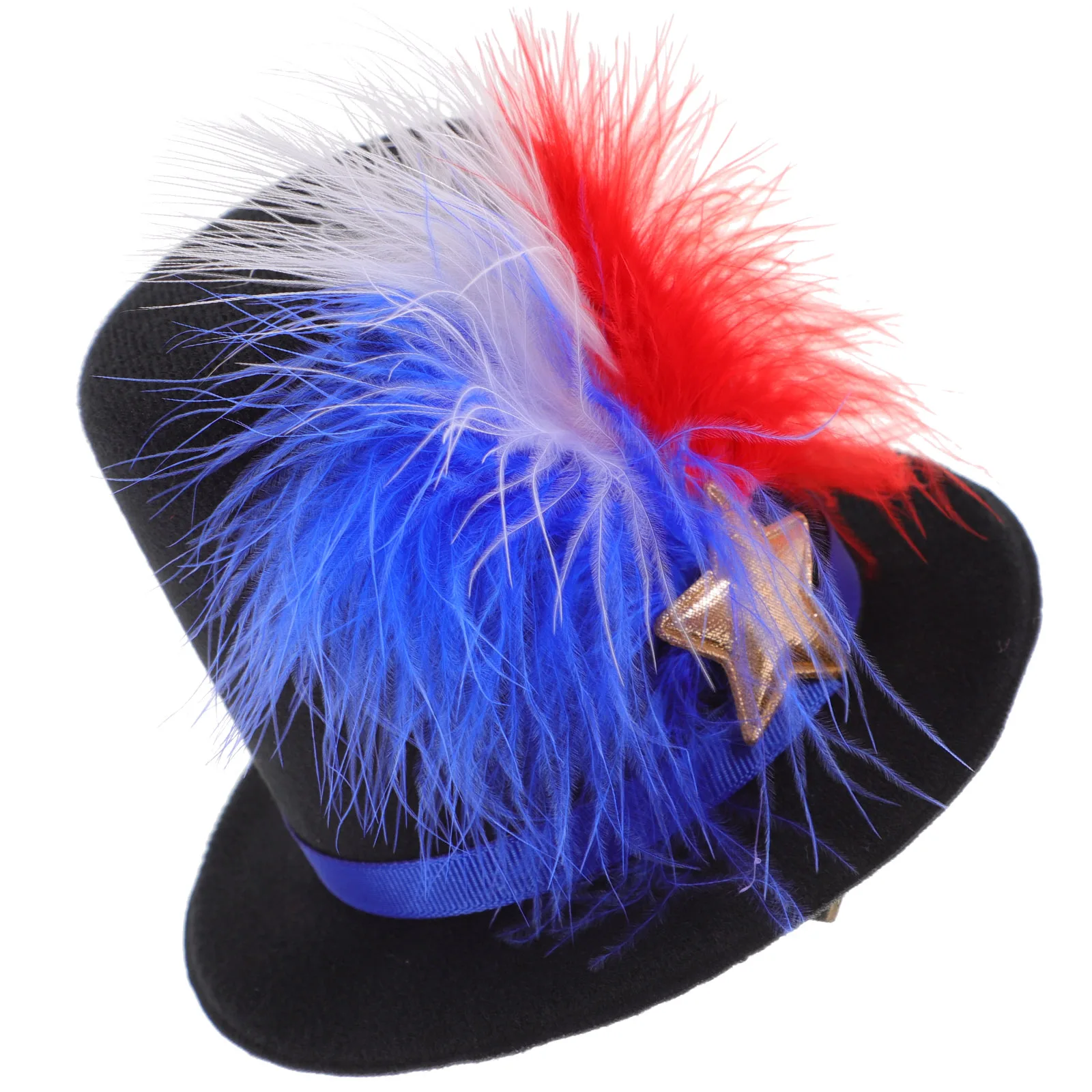 

1Pcs Beautiful Plume Hat Hair Clip Independence Day Party Barrette Kids Decorative Accessory Creative Props