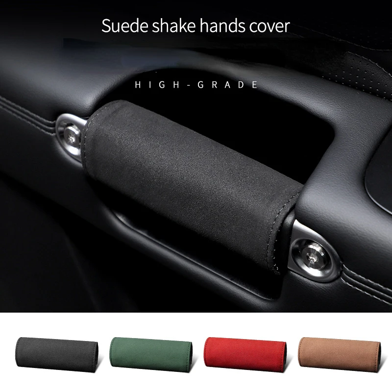 Door Handle Cover Turned Fur Inner Door Handle Protective Cover Decorative Interior Modifications for BMW Benz VW Jeep Universal