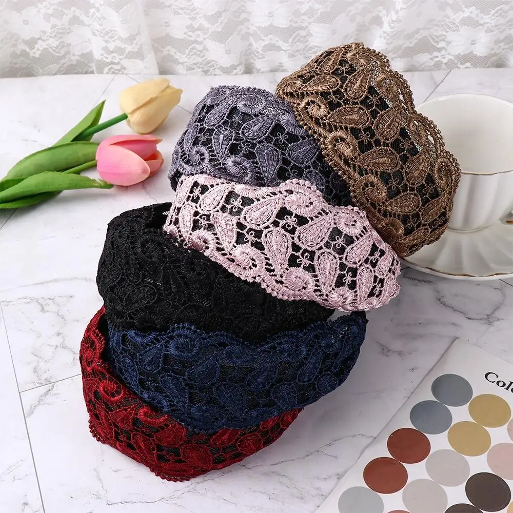 Головные уборы, винтажная полая нескользящая повязка на голову для девочек, женский обруч для волос, корейская повязка на голову, кружевные повязки для волос