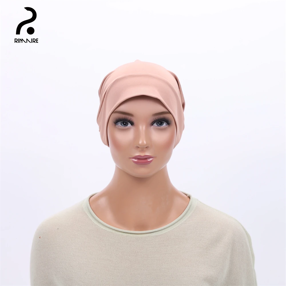 شريط مرن قبعة عمامة عادية لون نقي قبعة قرصان المرأة المسلمة قاع قبعة عمامة بعد العلاج الكيميائي قبعة الزخرفية