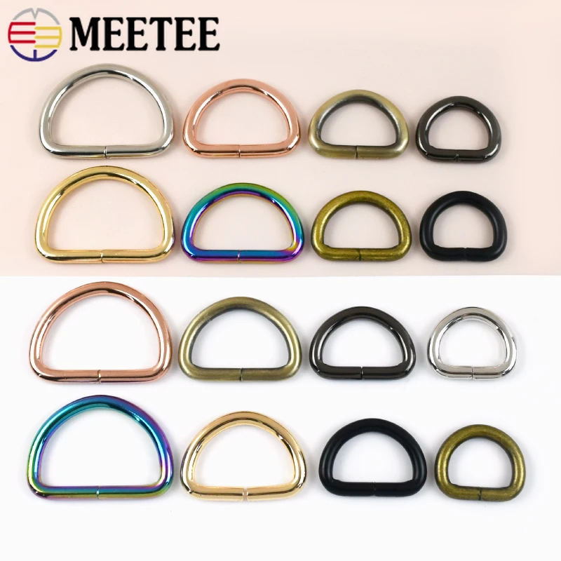 

10Pcs 13-50mm Metal Buckles for Backpack Straps Belt Webbing Loops Clasps Garment D Ring Snap Buckle DIY Bags Sewing Accessories