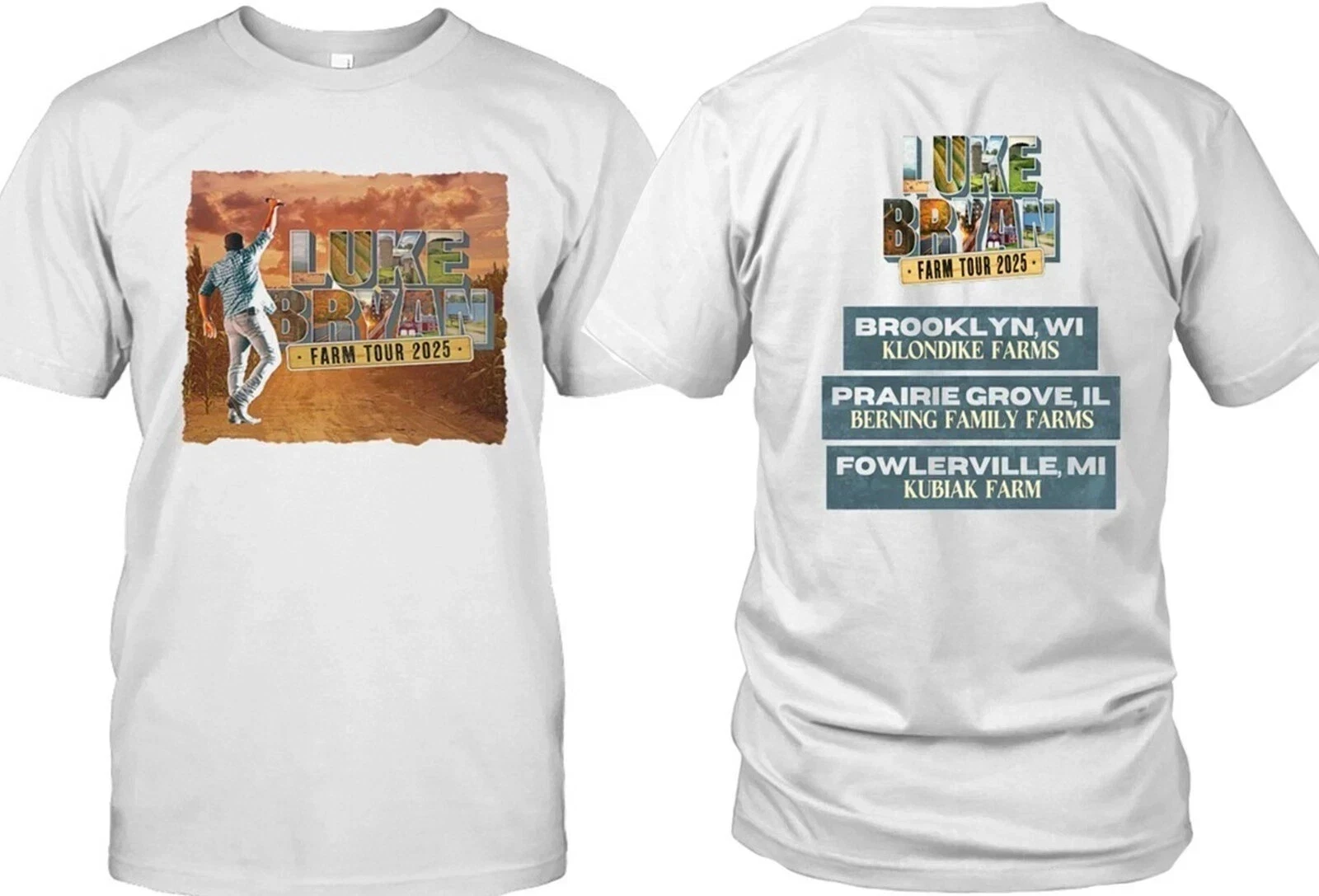 

RARE! Luke Bryan Farm Tour 2025 T-shirt Fans Gift Size S-4XL High-end Luxury Is for Both Men and Women Top Y2k