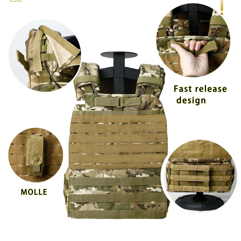 Molle Plate Carrier Vest Outdoor Tactical Vest Hunting Protective Adjustable CS Paintball Equipment Combat Vest