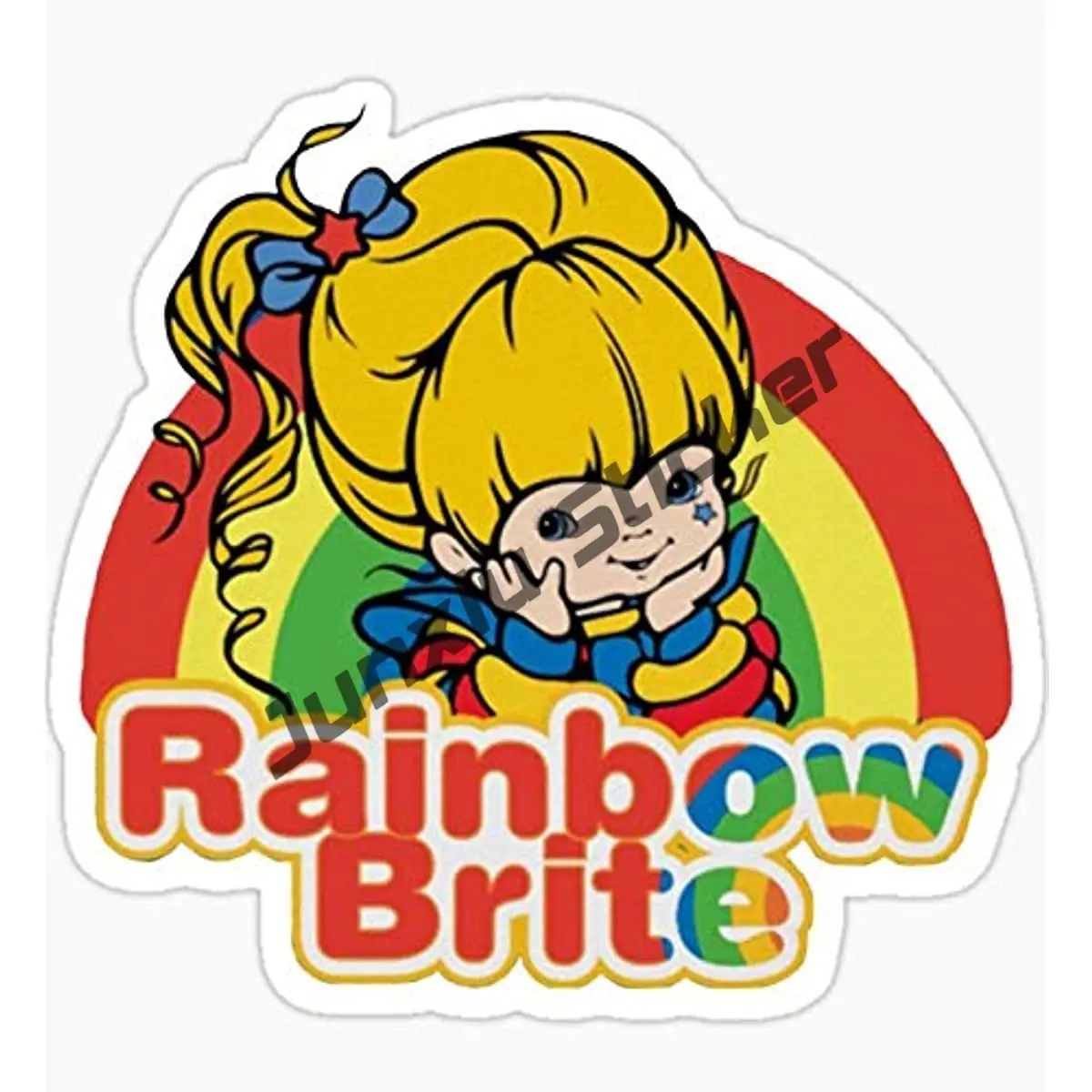 Car Styling Vinyl Funny Stickers for Rainbow Brite Right Arm Up JDM Cartoon Anime Retro Decals wall safe sticker memily new