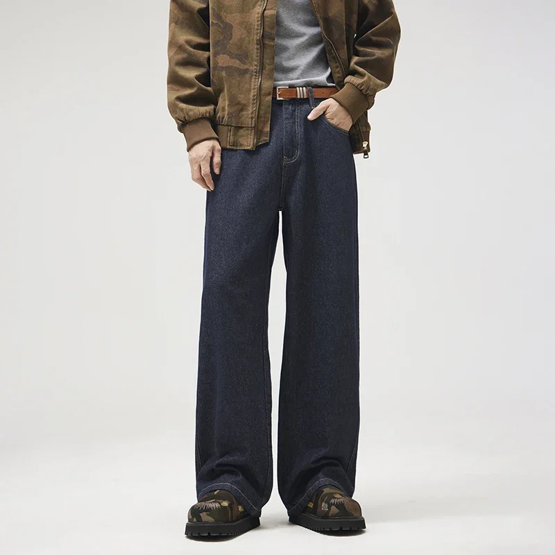 

Men's Loose Casual Straight Cleanfit Fashion Classic Primary Color Denim Jeans Pants Man Streetwear Jeans Trousers