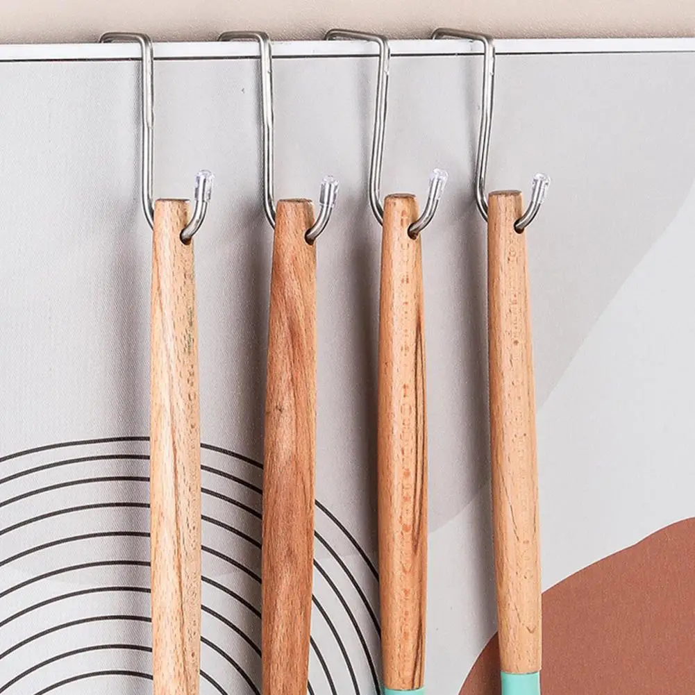 Stainless Steel Door Hook Double Groove Design Hook Stainless Steel Double S-shape Hook for Kitchen Bathroom Cabinet Door Back
