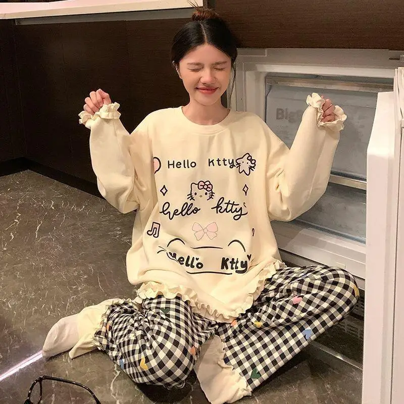 Zestawy odzieżowe Sanrio Hello Kitty dla kobiet, wyprzedaże i likwidacje, darmowe stroje klubowe, komplety damskie 2025, zestawy ubrań, bluzki, pojedyncze elementy.