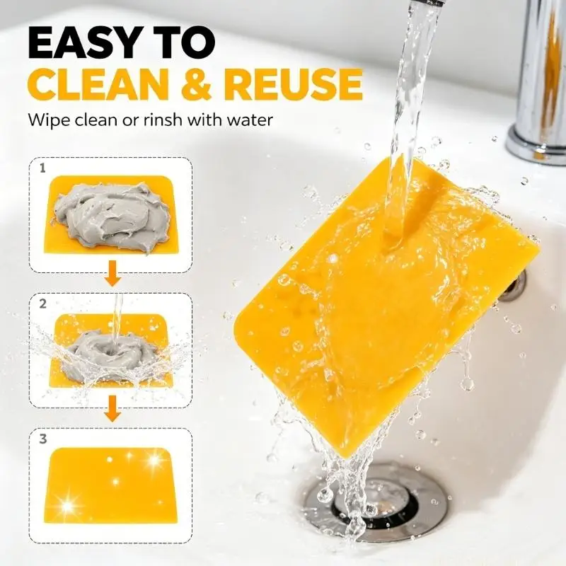 J0MA Body Filler Spreader Plastic Squeegee Scraper Set for Auto Panel Cleaning