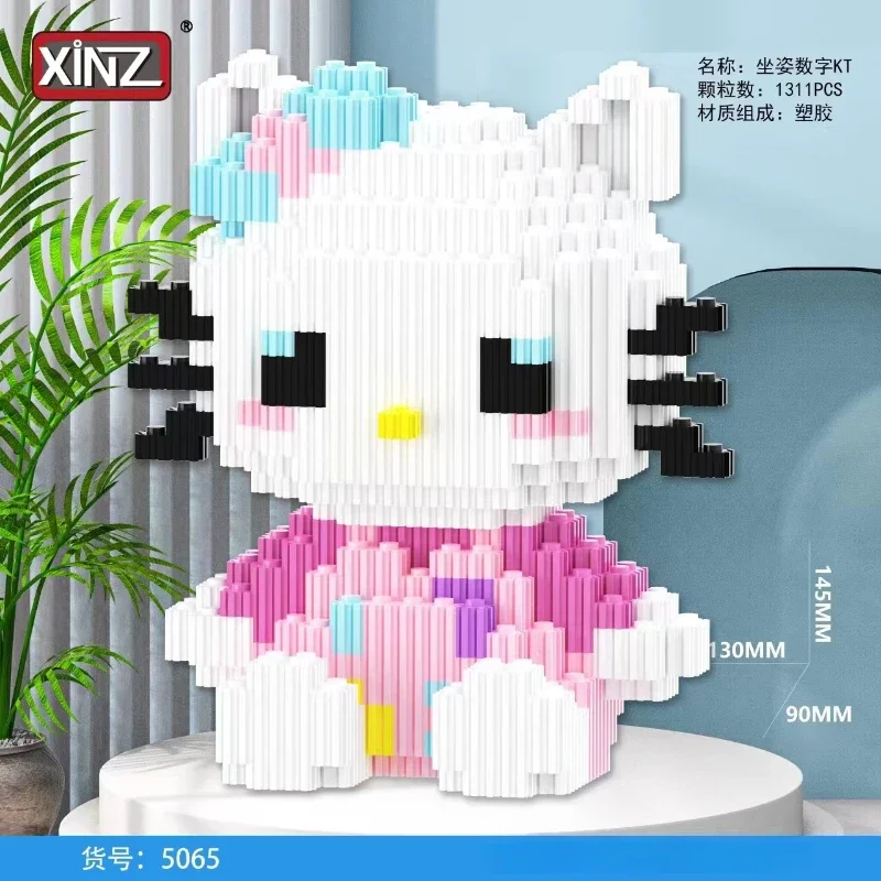 Cute Cartoon Hello Kitty Kuromi Doll Building Blocks 3D Small Particle Assembly Toys Children's Puzzle Gift Ornaments