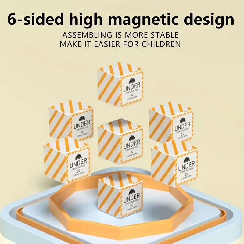 54pieces Kids Magnetic Building Plastic Stacking Coloring Creative Shape Educational Construction Stands Toy Blocks