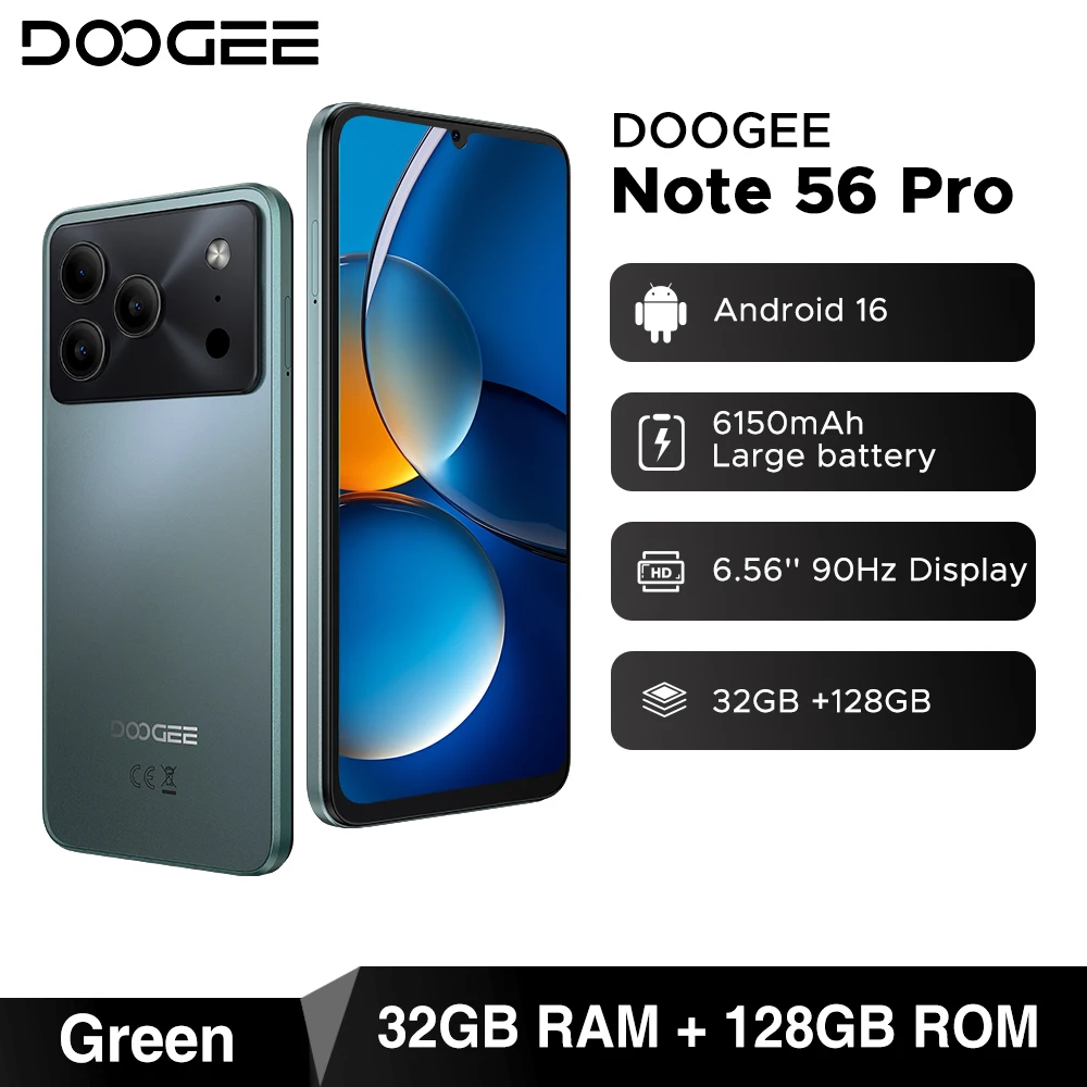 グローバル版 DOOGEE Note56 Pro スマートフォン Android 16 6150mAh