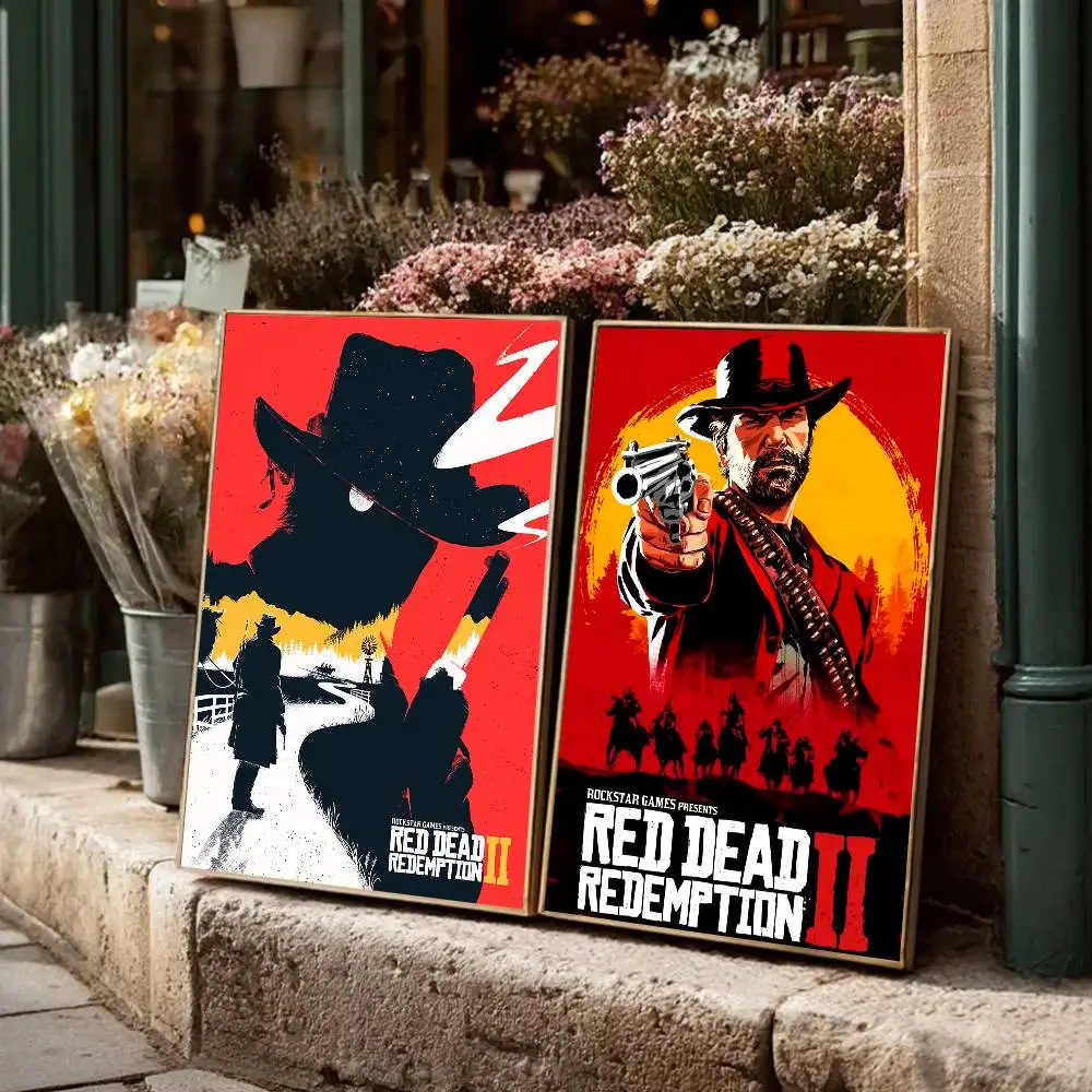 ملصق R-Red Dead Redemption 2 ملصق ذاتي اللصق - لا حاجة إلى غراء سهل الالتصاق وإزالة مثالي لديكور الغرفة