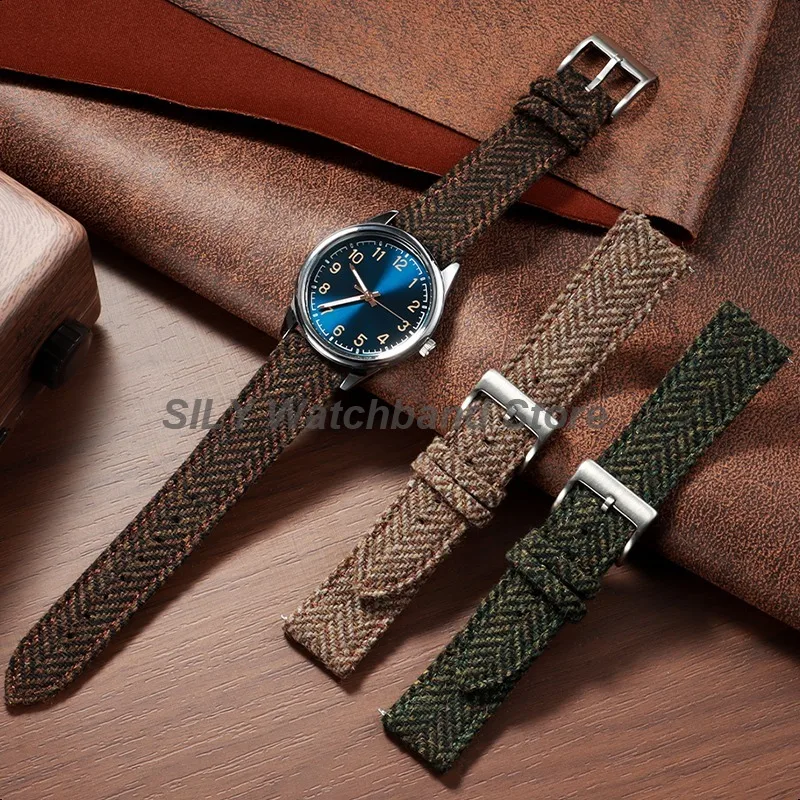 for Huawei Watch Gt5/Gt4 Strap Tweed Nylon Weave Leather Watch Band Universal Men Women Bracelets Sport Replace Wrist Belt Bands