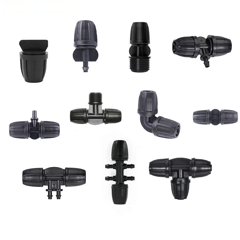 10 Conectores para Manguera de Jardín de 8/11 9/12mm 3/8'', Accesorios para Tuberías de Riego, Conector en T y Codo para Manguera de Riego
