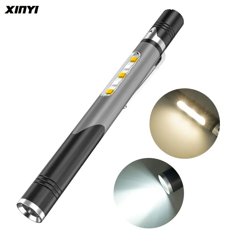 Professional Medical Flashlight Pen Light Dual Light Source Rechargeable Lamp with Side Lights for Ophthalmology, Stomatology