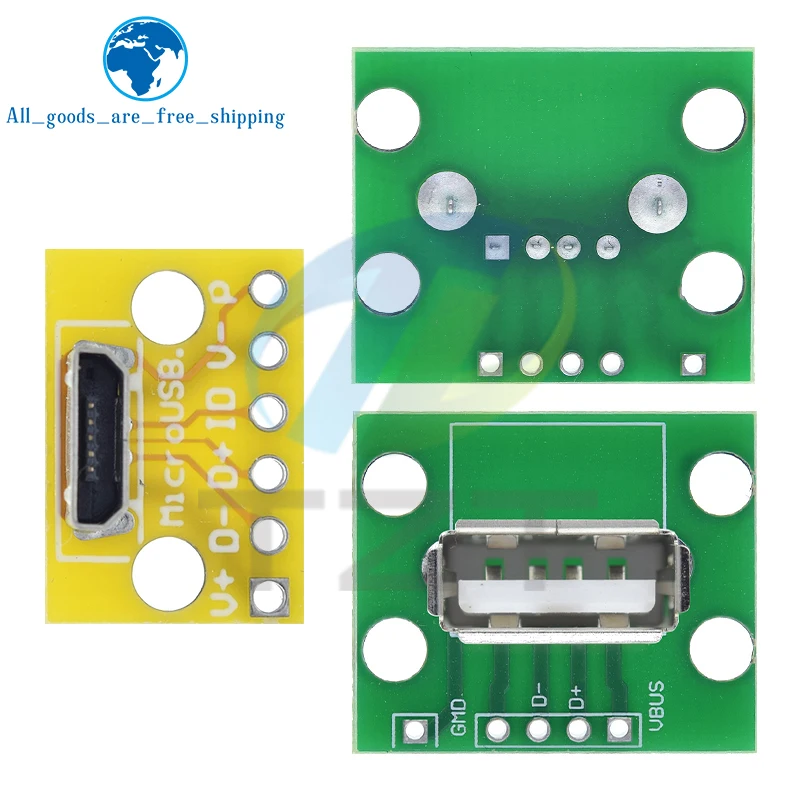 Micro-USB Auf DIP-Adapterplatine – 10 Stück, 5-polig, 2,54 Mm Raster, Für Breadboard & USB-Power