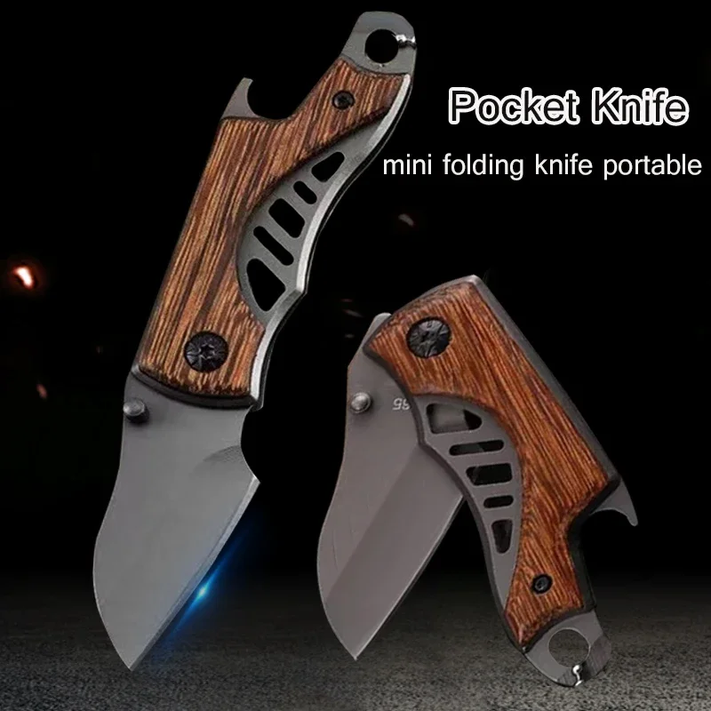 2024 New Mini Pocket Knife Foldable Knife Keychains Outdoor EDC Small Knife Portable  Stainless Steel Utility