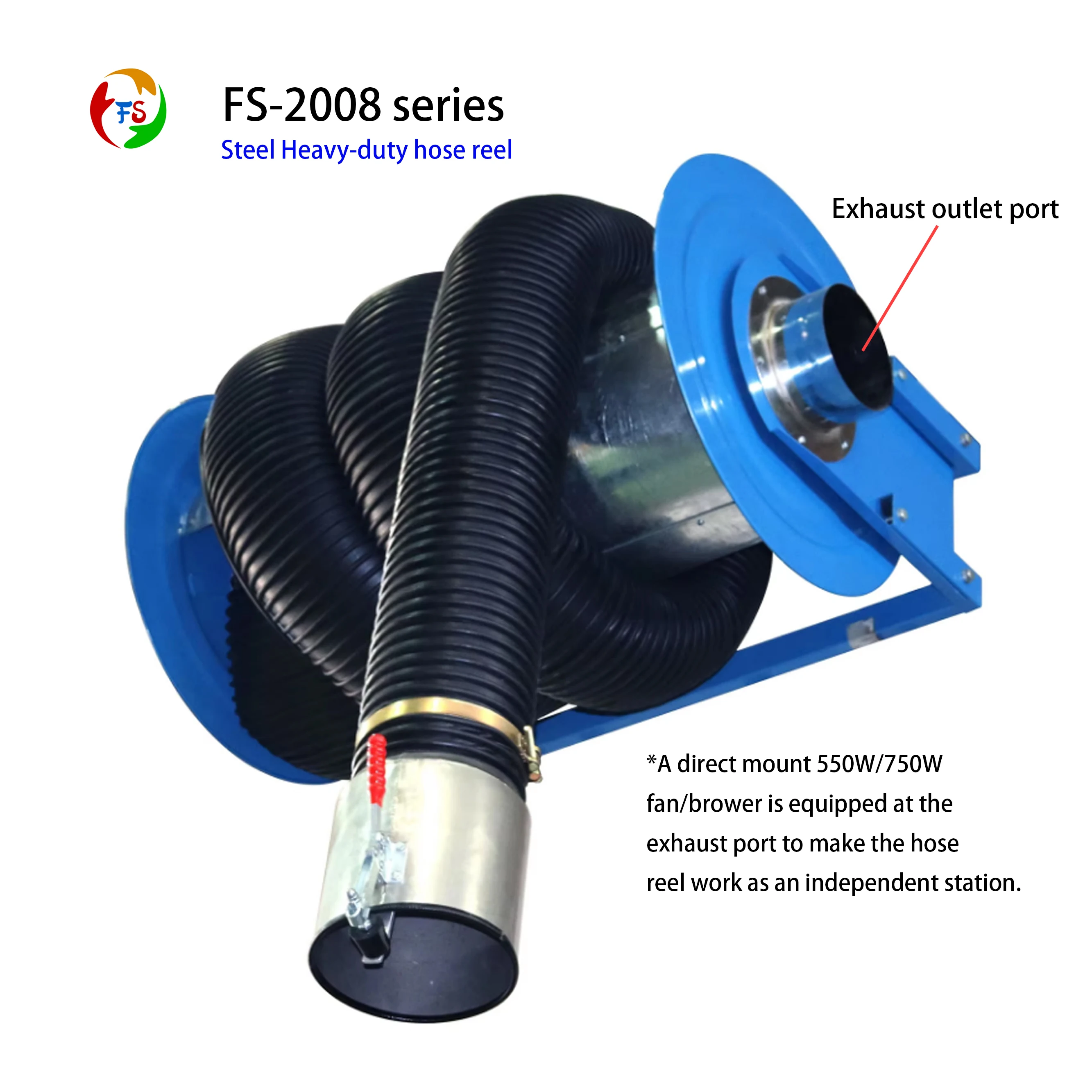 Motor Driven High-temperature Resistant 152mm Diameter 8m Hose Steel Reel for Equipment