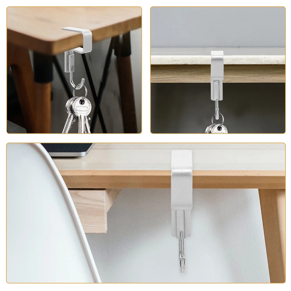 

2 Pcs Desk Hook Hanging Hooks Office Purse Table Bag Schoolbag S-shape Hanger It Can Move Student