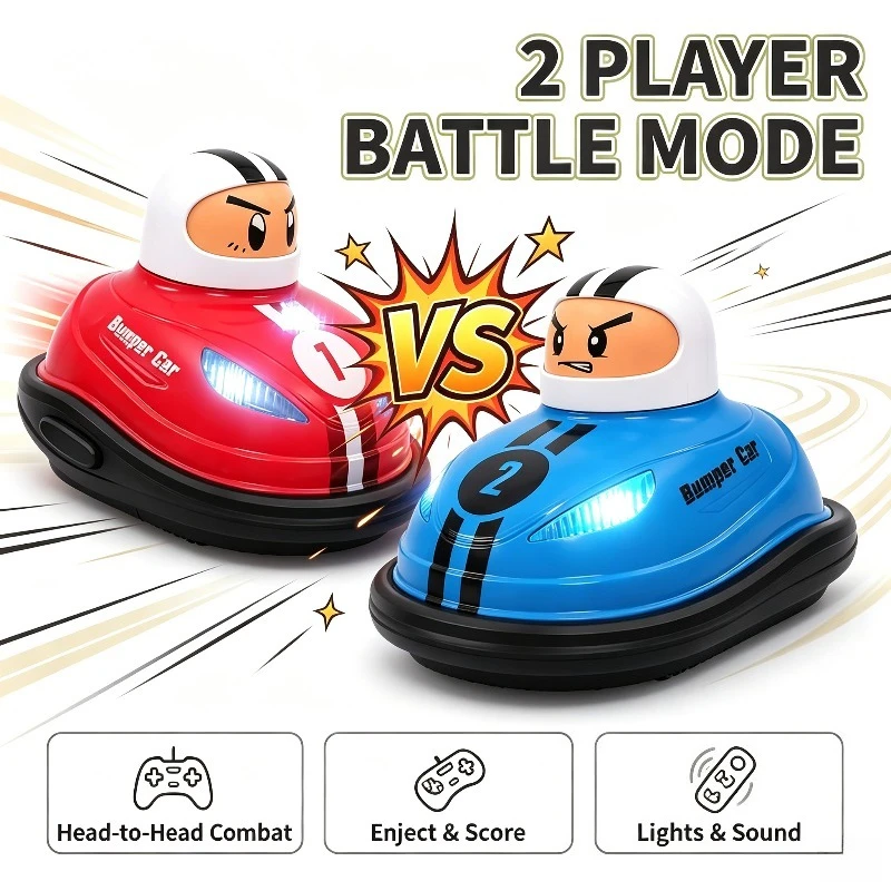 Kids Battle Game Duo Toy Car Super Battle Bumper Car Pop Up Doll Crash Bounce Children Stunt Drift Remote Control Cars Toy Gift