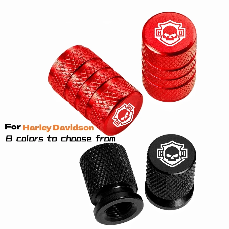 

For Harley Motorcycle Accessories CNC aluminum Vehicle Wheel Tire Valve Stem Caps Covers for Harley Davidson 8 colors H4