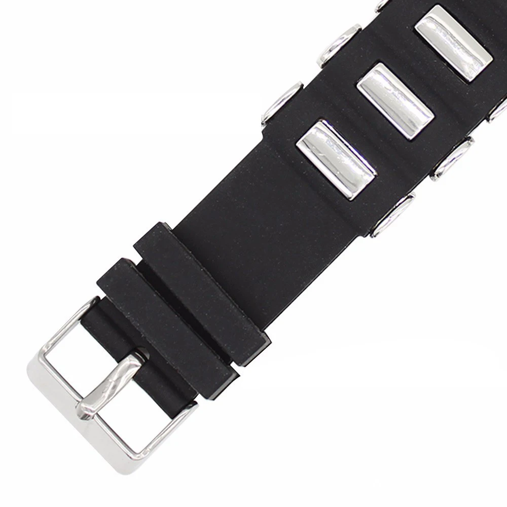 Silicone Bracelet Stainless Steel Embedding Watch Band for Huawei GT2 Pro 20mm 22mm 24mm 26mm Black Waterproof Strap Men Sports