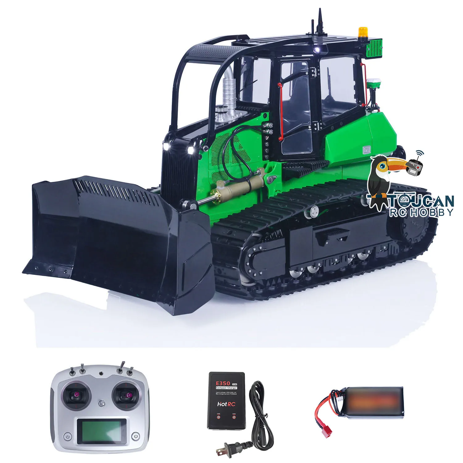 RTR LESU Painted Aoue 850K RC Hydraulic Dozer 1/14  Metal Bulldozer TOUCAN Assembled Model Customized Toy W/ Light Sound