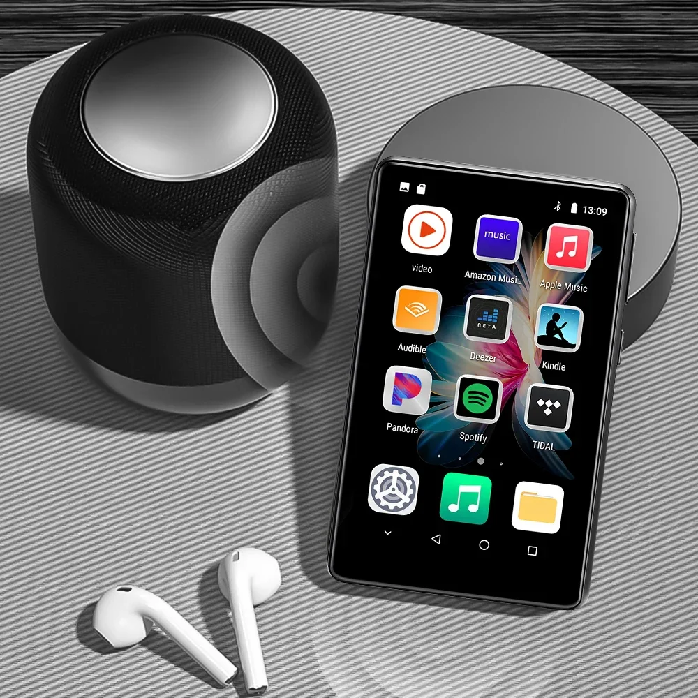 Lecteur MP4 avec écran tactile complet, 64 Go, WiFi, Bluetooth 5.0, 3.6 ", musique MP3 plus tard avec Spotify, streaming Android 8.1, 2 Go Dean + 16 Go