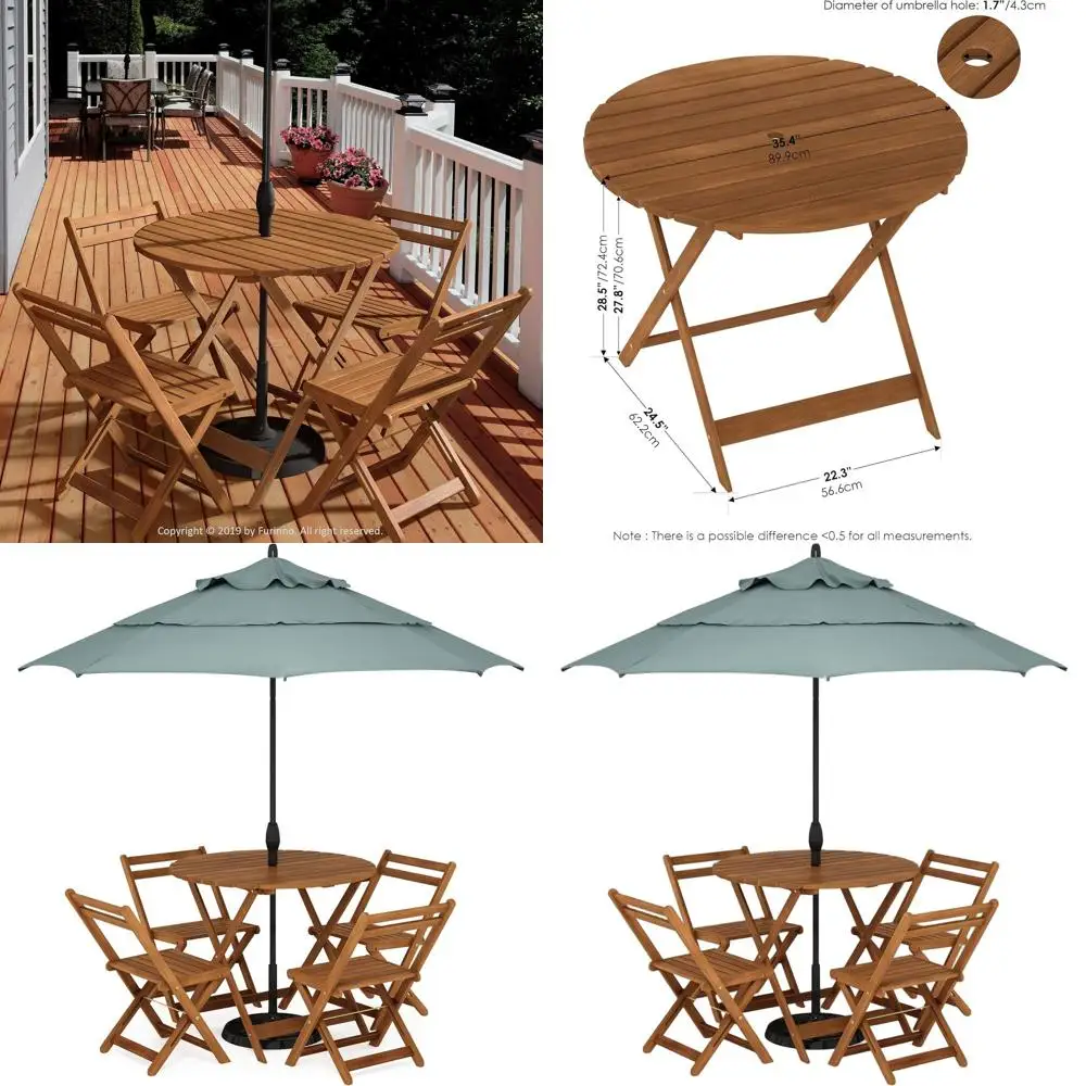 

Круглый обеденный стол Tioman из натуральной твердой древесины FG19018F