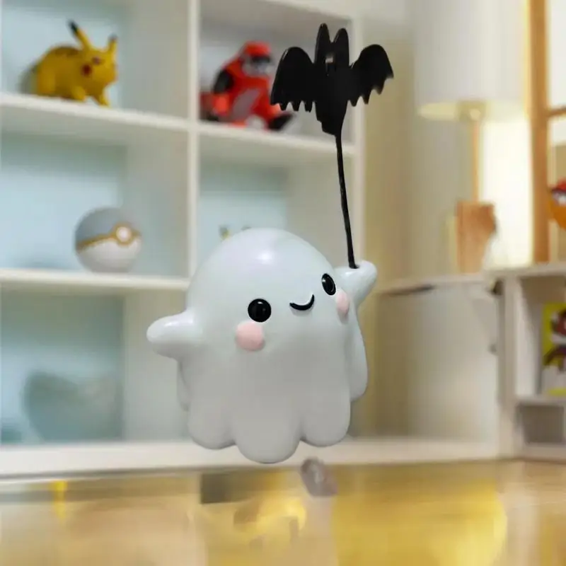 Fantôme d'Halloween amusant à une unité avec accessoire de bureau chauve-souris, cadeau de fête, fantôme miniature au format des doigts