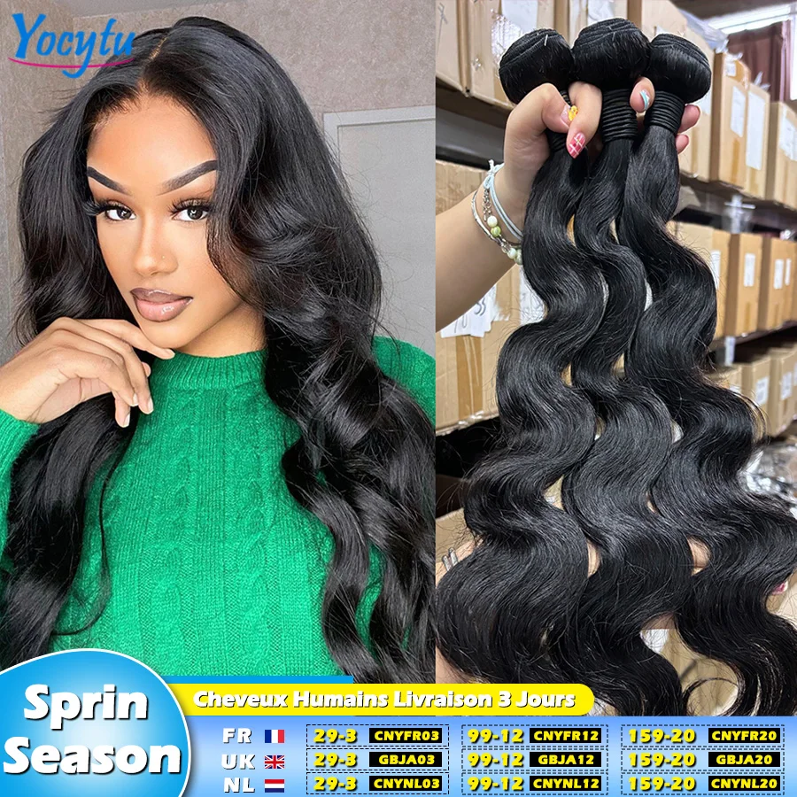 20 22 24 inch Body Wave-bundels Echt haar 100% ruw haarbundels 30 inch bundels van echt haar 12A Body Wave-bundels 3 dagen levering