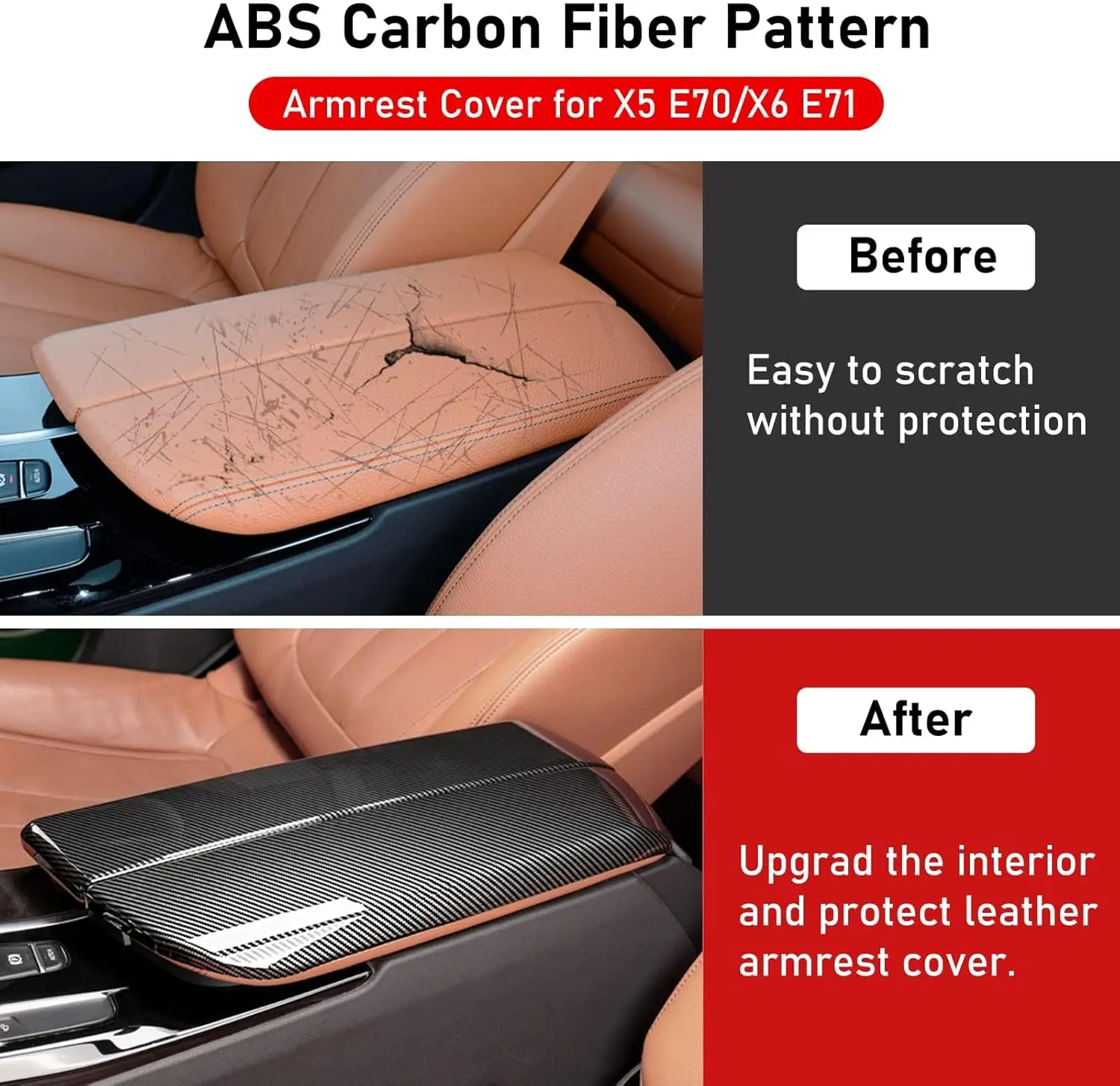 Brand Quality For BMW 5 Series Console Cover For BMW 2017-2023 5 Series Center Console Cover Snap-on Installation