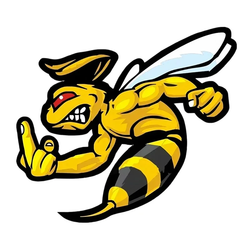 LYKX Funny Self Pasting Flower Angry Wasp Bumblebee Car Sticker Waterproof Decoration on The Rear Window of The Bumper PVC Decal